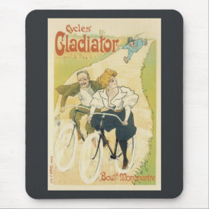 Vintager Jugendstil, Fahrräder, Gladiatorräder Mousepad