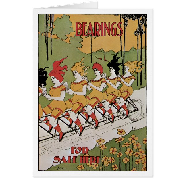 Vintager Jugendstil, Lager Tandem Fahrrad (Vorne)