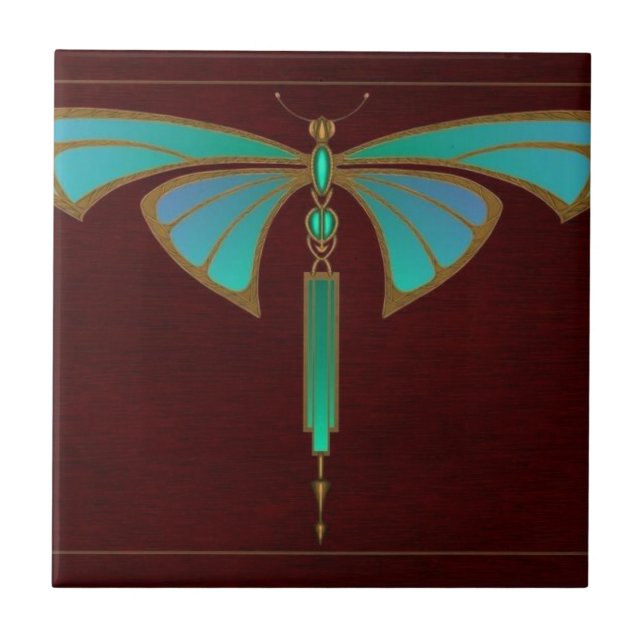 Vintager Jugendstil-Stil Fliese (Vorderseite)