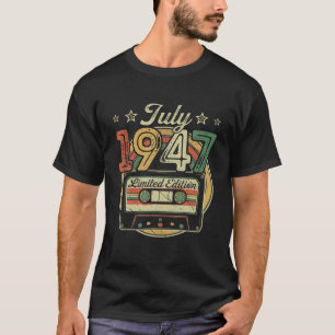 Vintager Juli 1947 Cassette Tape 74. Geburtstag De T-Shirt