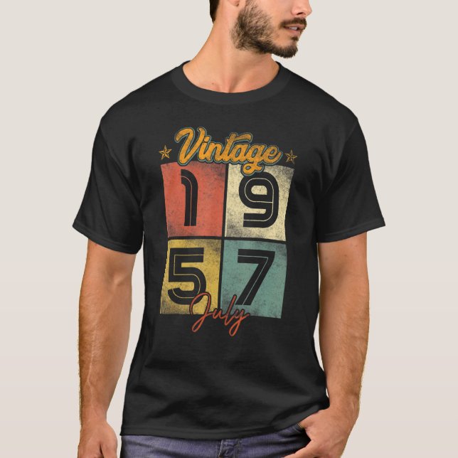 Vintager Juli 1957 65 Jahre alt T-Shirt (Vorderseite)