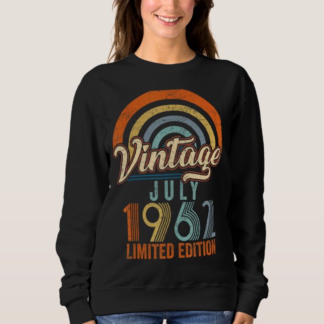 Vintager Juli 1962 60. Geburtstag Sweatshirt (Vorderseite)