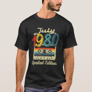 Vintager Juli 1980 Kassette Tape 41St Geburtstag D T-Shirt