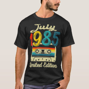 Vintager Juli 1985 Cassette Tape 37. Geburtstag De T-Shirt