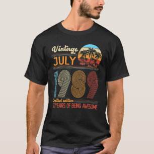 Vintager Juli 1989 33 Jahre alt 33. Geburtstagsdek T-Shirt