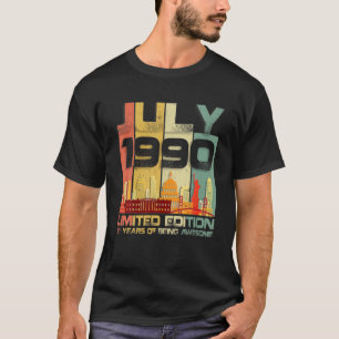 Vintager Juli 1990 Sonntag 31. Geburtstag 31 Jahre T-Shirt