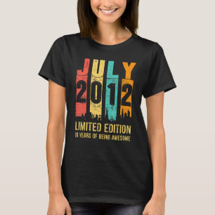 Vintager Juli 2012 10 Jahre alt 10. Geburtstag T-Shirt