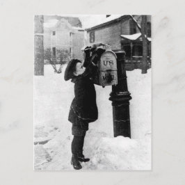 Vintager Junge im Foto Postkarte