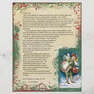 Vintager Junge mit Retro präsentiert Weihnachtsbri