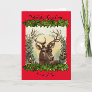 Vintager Jungstag Yuletide Karte