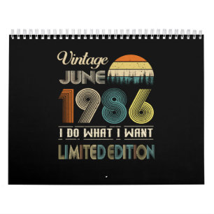 Vintager Juni 1986 Was ich Wollte Limited Edition Kalender