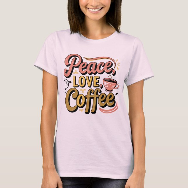 Vintager Kaffee aus der Liebe T-Shirt (Vorderseite)