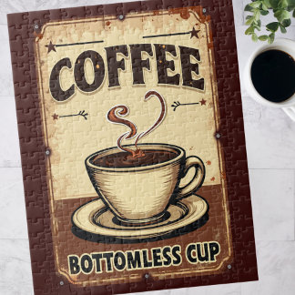 Vintager Kaffee Bottomless Cup Puzzle