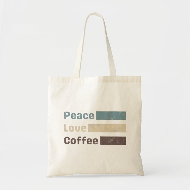 Vintager Kaffee bunter Text Liebe Kaffee Tragetasche (Vorne)