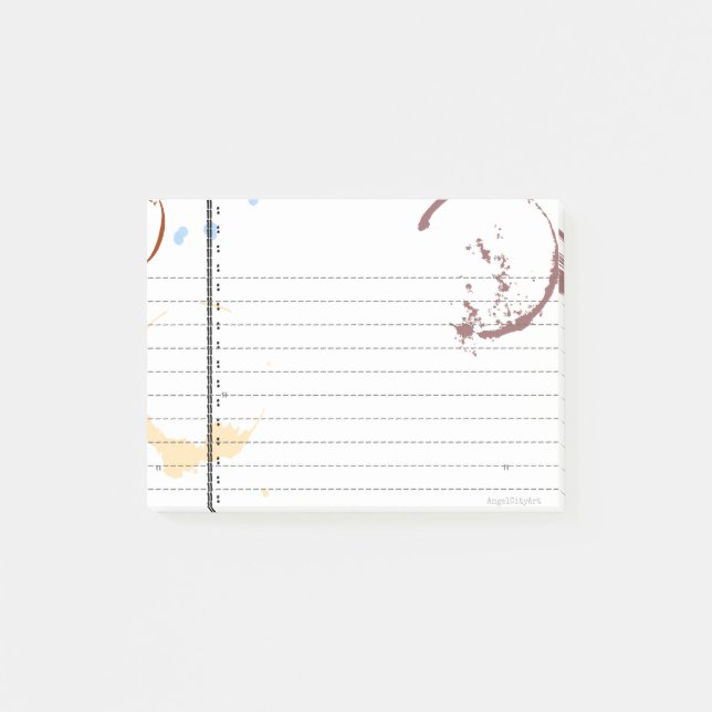 Vintager Kaffee-Büstenhalter mit klebrigen Notizen (Vorderseite)