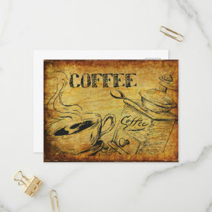 Vintager Kaffee-Cup Einladungspostkarte