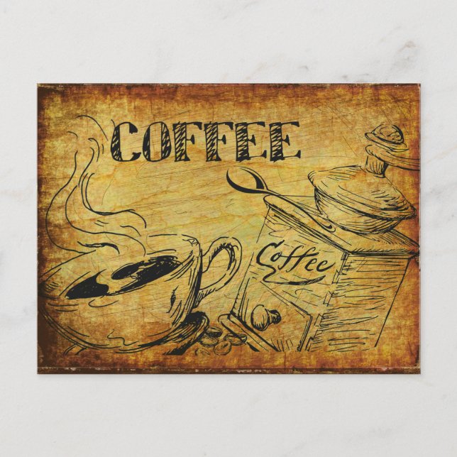 Vintager Kaffee-Cup Postkarte (Vorderseite)