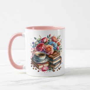 Vintager Kaffee-Cup und Blume in Rise und Shine Tasse