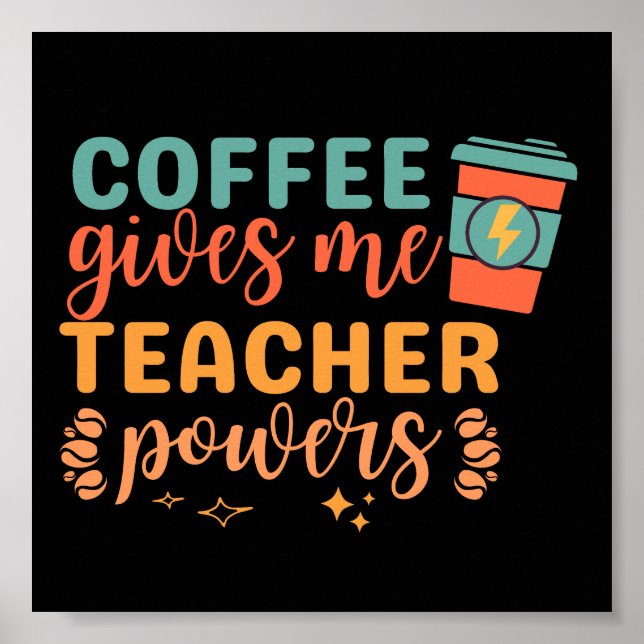 Vintager Kaffee gibt mir Power Poster (Vorne)