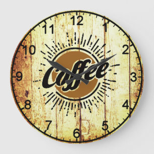 Vintager Kaffee Große Wanduhr