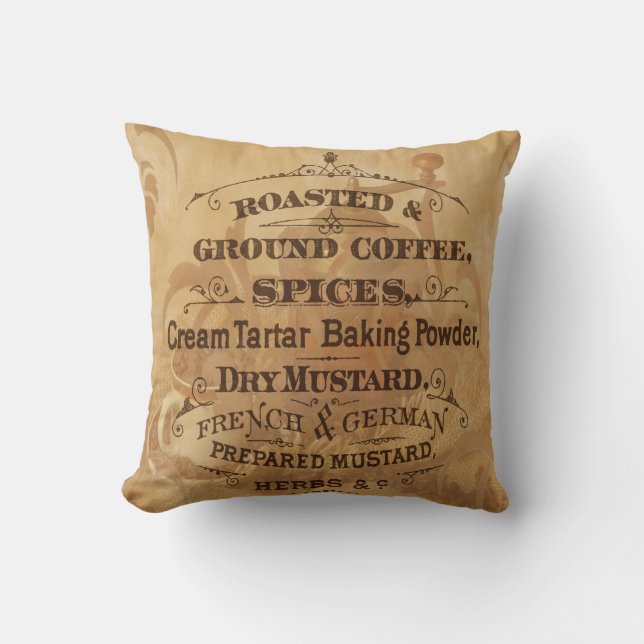 Vintager Kaffee Kissen (Vorderseite)