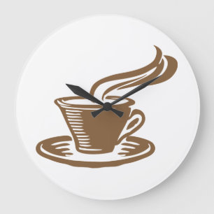Vintager Kaffee Numberlose Küche Große Wanduhr