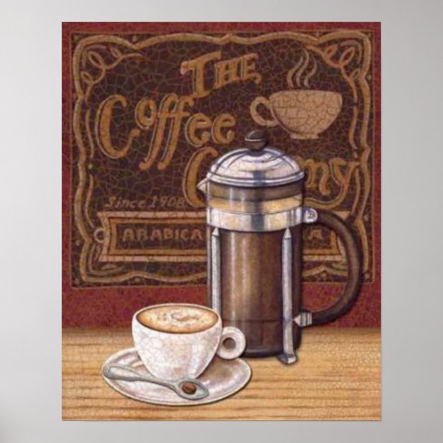 Vintager Kaffee Poster (Vorne)