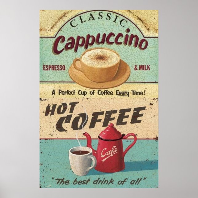 Vintager Kaffee Poster (Vorne)