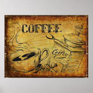 Vintager Kaffee Poster