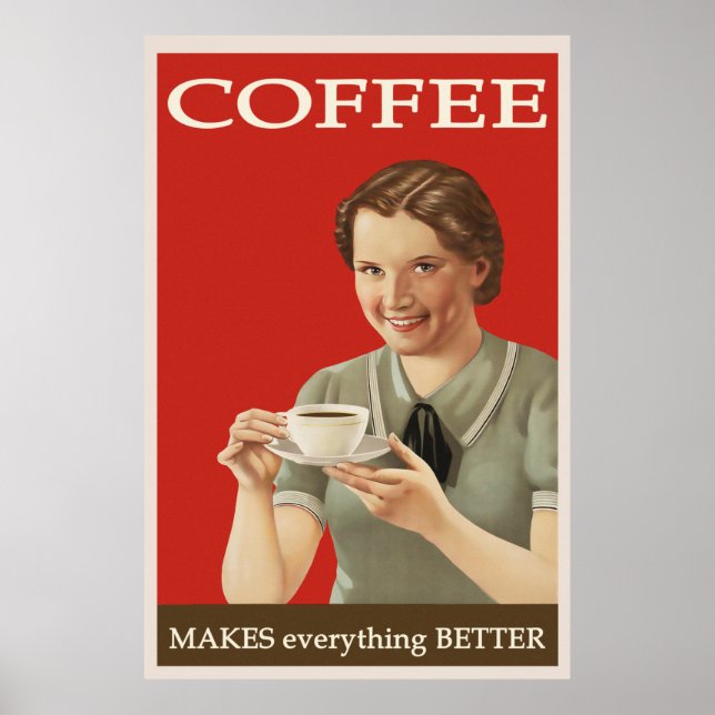 Vintager Kaffee Poster (Vorne)
