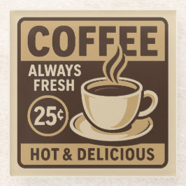 Vintager Kaffee-Shop Glas-Untersetzer Glasuntersetzer