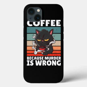 Vintager Kaffee, weil Mord ist falsch Schwarz begr Case-Mate iPhone Hülle