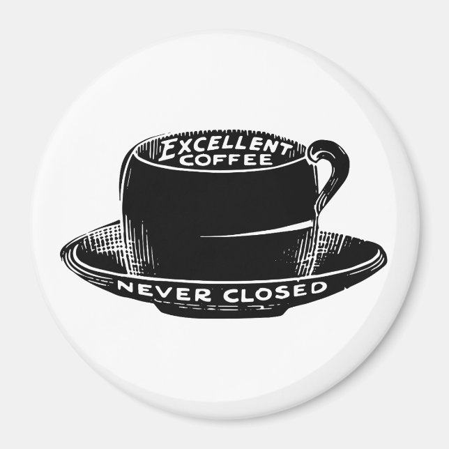 Vintager Kaffee-Zeichenmagnet Magnet (Vorne)