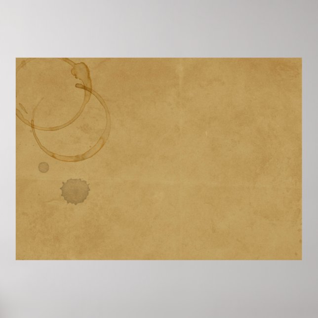 Vintager Kaffeefleck aus Altpapier Poster (Vorne)