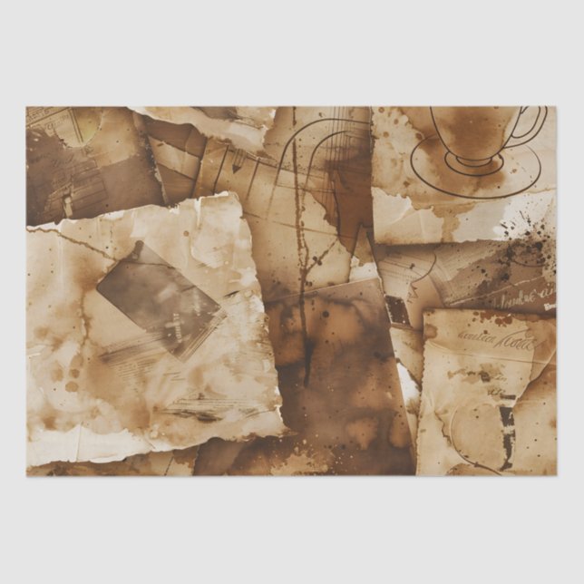 Vintager Kaffeetrint Seidenpapier (Vorderseite)