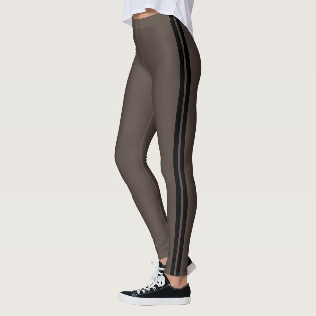 Vintager Kakaobrinnenstreifen Leggings (Links)