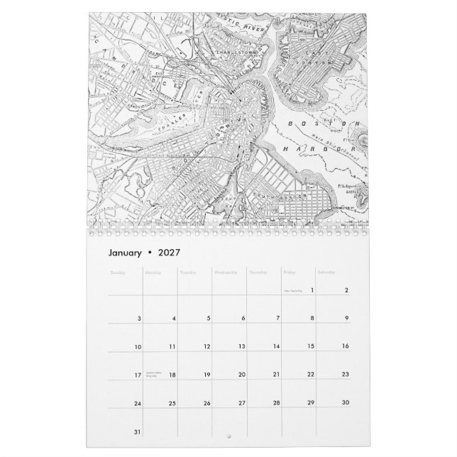 Vintager Kalender Bostons Cartographs (Jan 2027)