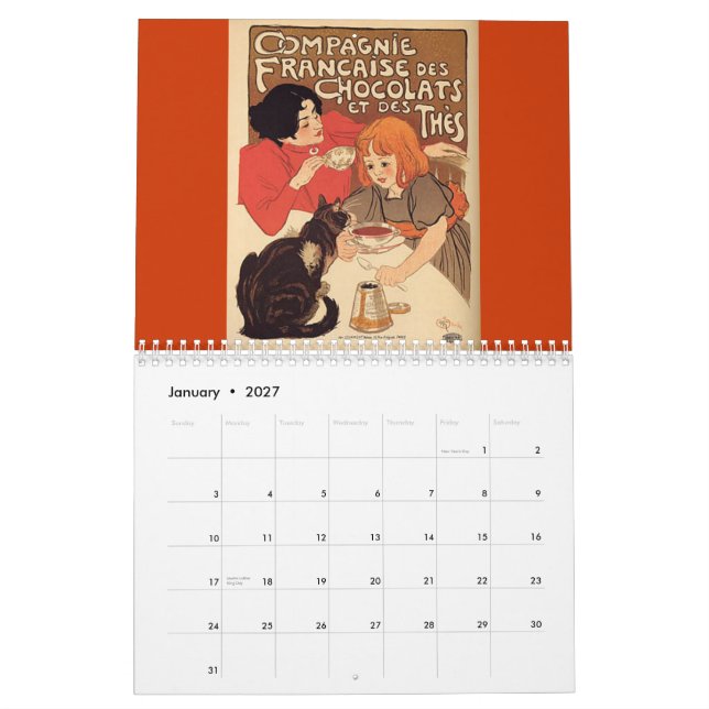 Vintager Kalender der Plakat-2013 (Jan 2027)