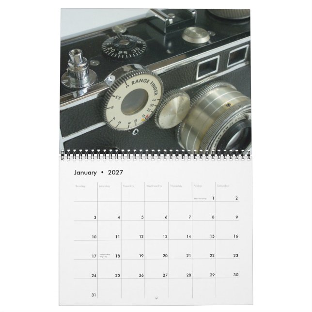 Vintager Kamera-Kalender 2015 Kalender (Jan 2027)