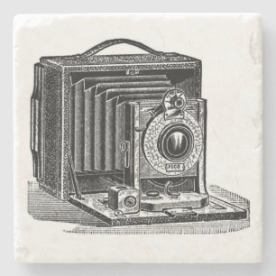 Vintager Kamera-Stein-Untersetzer Steinuntersetzer