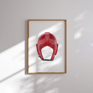 Vintager Kampfhelm für Wasserfarben Poster