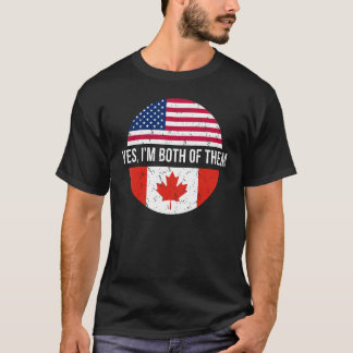Vintager kanadischer Amerikaner Ja ich bin beide k T-Shirt