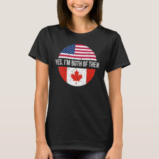 Vintager kanadischer Amerikaner Ja ich bin beide k T-Shirt