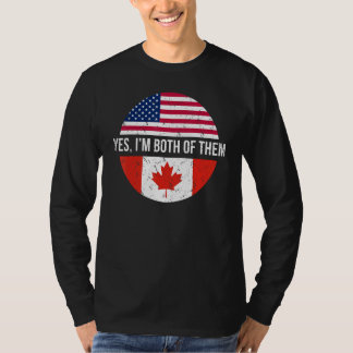 Vintager kanadischer Amerikaner Ja ich bin beide k T-Shirt