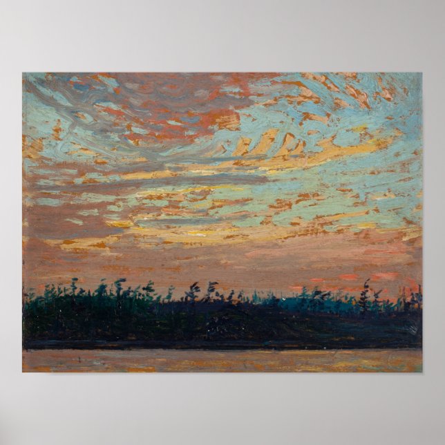 Vintager kanadischer Tom Thomson Painting Sunset S Poster (Vorne)