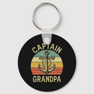 Vintager Kapitän Grandpa Boat Pontoon Angeln Sailo Schlüsselanhänger