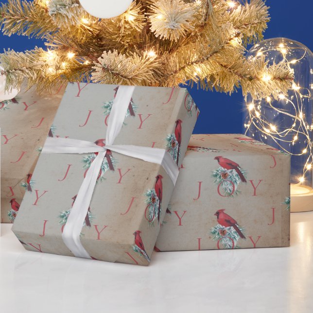 Vintager Kardinal Weihnachtsfeiertag Geschenkpapier (Feiertage)