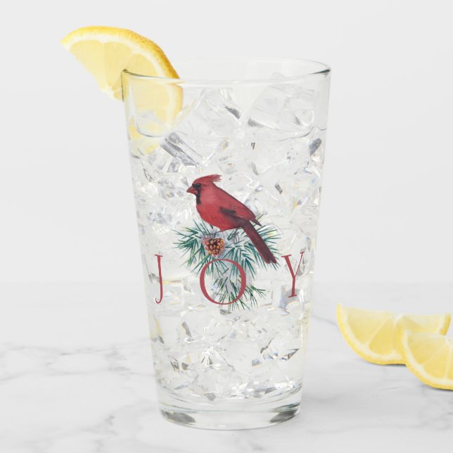 Vintager Kardinal Weihnachtsfeiertag Glas (Vorderseite Ice)