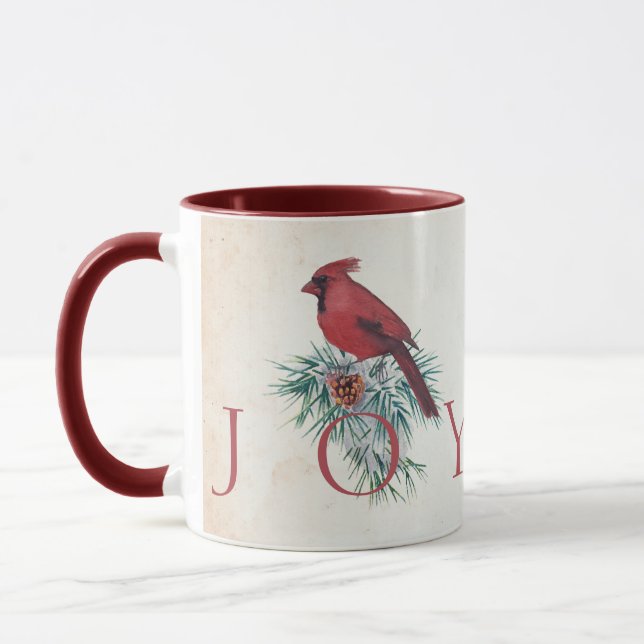 Vintager Kardinal Weihnachtsfeiertag Tasse (Links)
