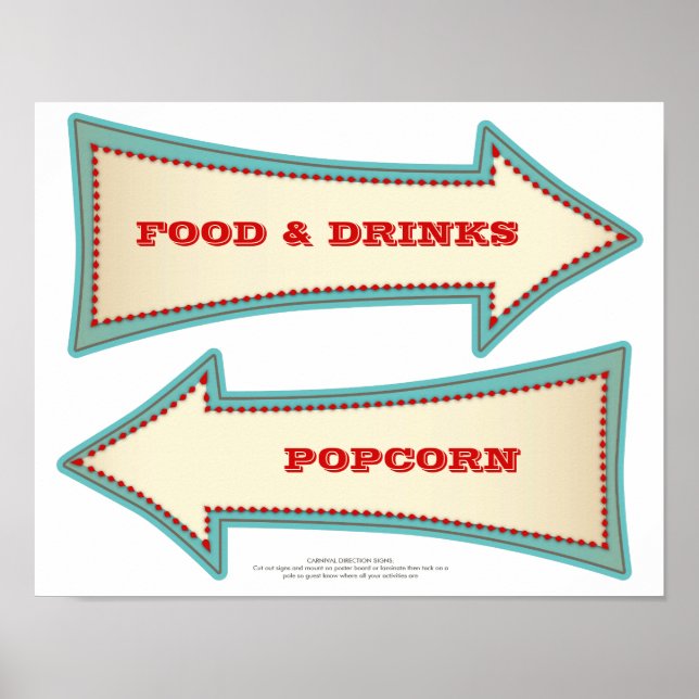 Vintager Karneval DIY-Richtungsschilder Poster (Vorne)